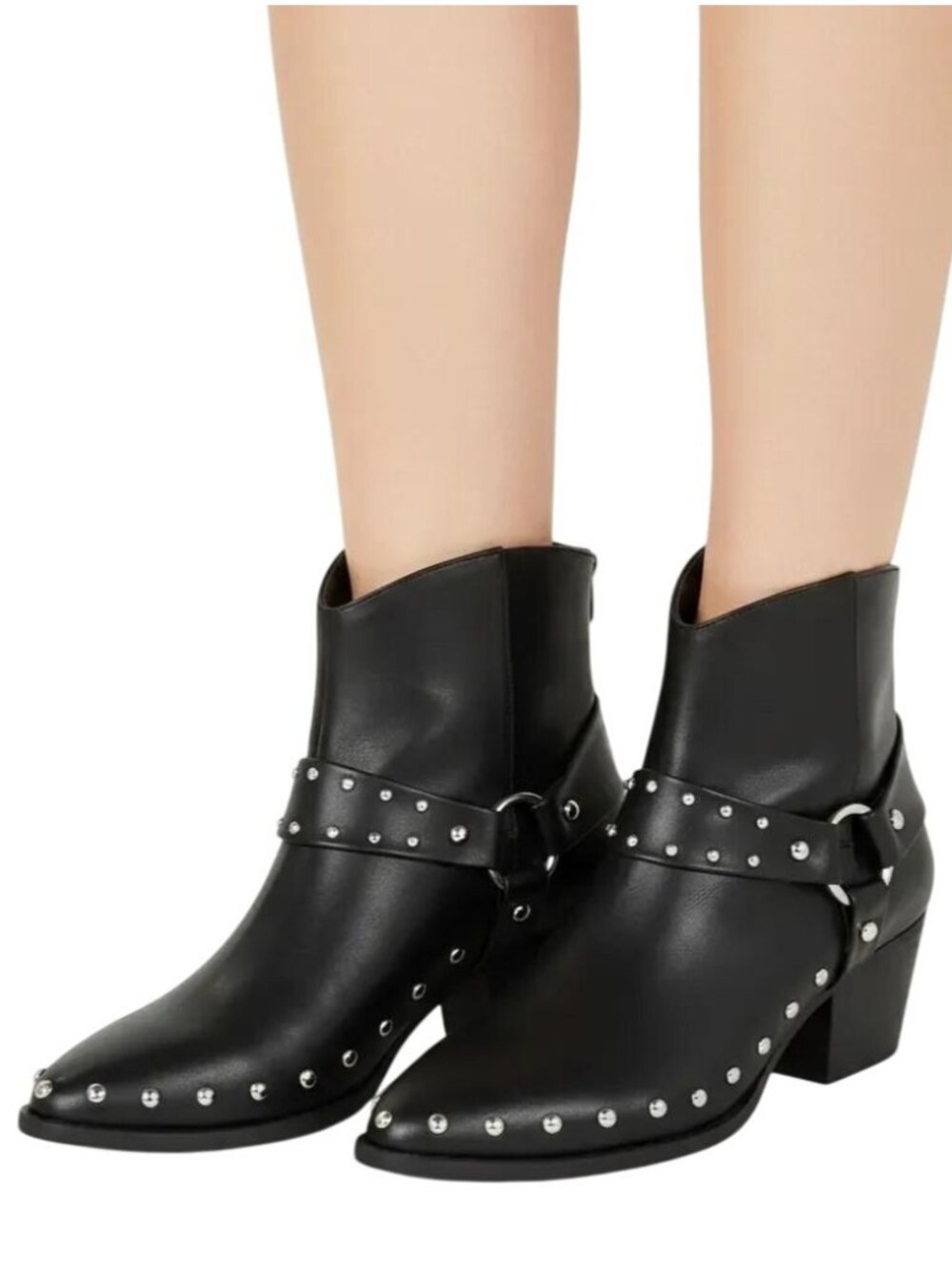Portland Women's Black Arizona Western Studded Bootie Size 8M, NWOB